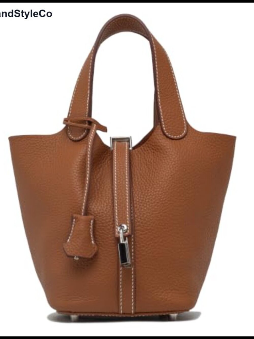 Genuine Top-Grain Leather Bucket Tote Bag Drawstring Handbag Purse